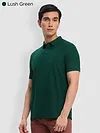 Green Collar Polo T Shirt