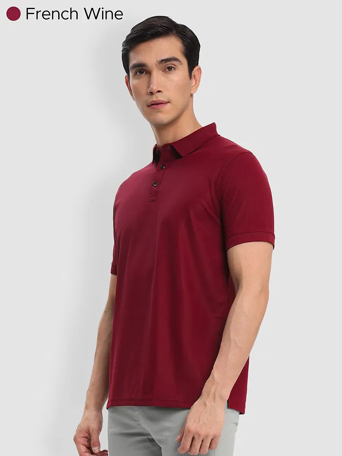 French Wine Collar Polo T Shirt