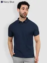 Pack of 3-Polo T-shirts Combo Navy Blue,French Wine,Melange Charcoal