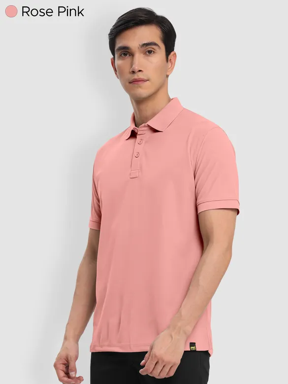 Pack of 3-Polo T-shirts Combo French Wine,Lush Green,Rose Pink