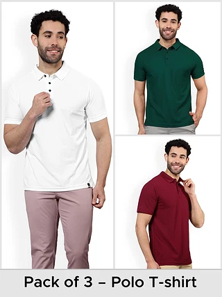 Pack of 3-Superior Elegancy Polo T-shirts Combo
