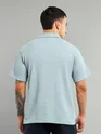 Alice Blue Waffle Textured Polo T-Shirt