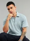 Trendy waffle textured polo t-shirt online at beyoung, 