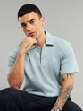 Trendy waffle textured polo t-shirt online at beyoung, 