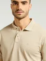 Beige Structured Polo T-Shirt