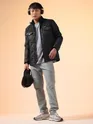 Black Lightweight Puffer Jacket for Men