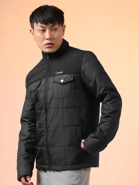 Black Lightweight Puffer Jacket for Men