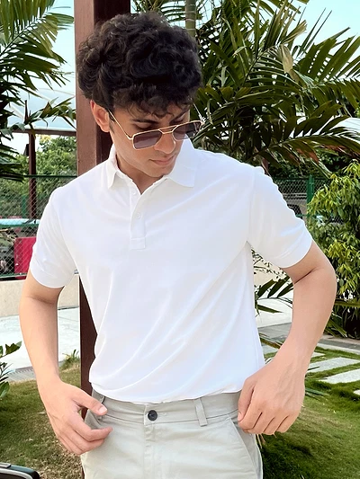 Buy Classic White Polo T shirt Online, 