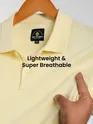 Daffodil Yellow Ribbed Collar Flat Knit Polo T-Shirt