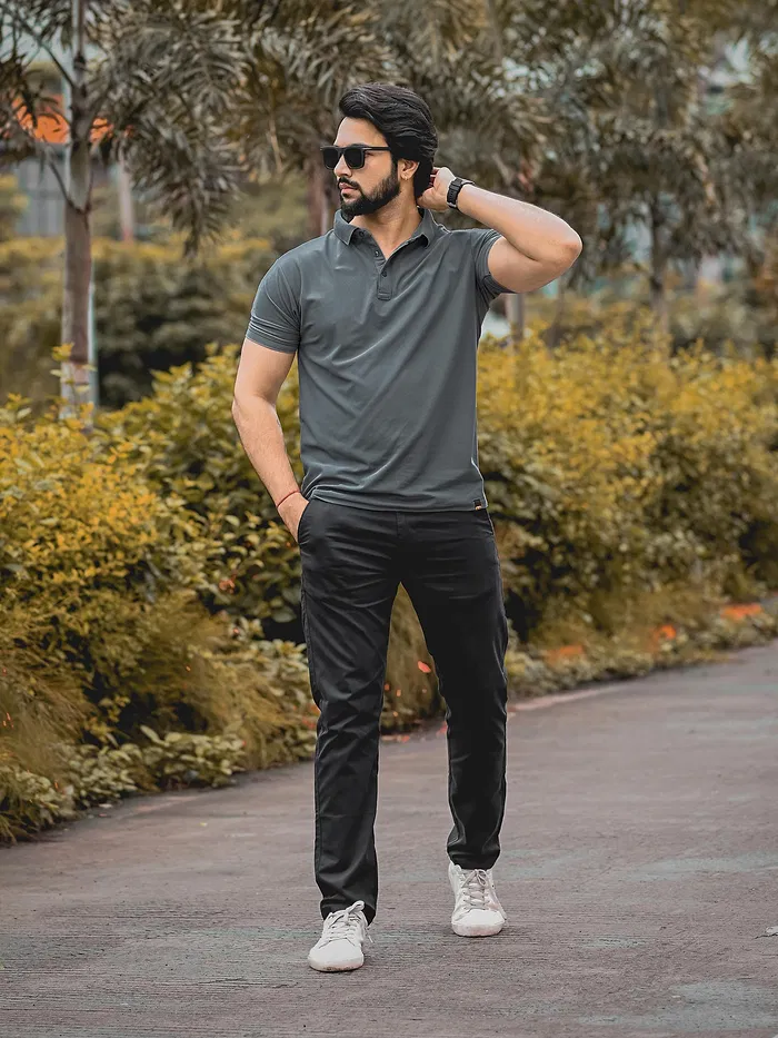 Dark Grey Polo T-shirt