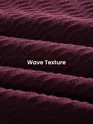 French Wine Wave Textured Flat Knit Polo T-Shirt