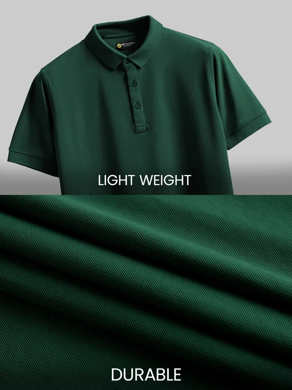 Lush Green Plus Size Polo T-shirt