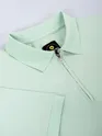 Mist Green Zipper Collar Polo T-Shirt