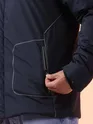 Navy Blue Stand Collar Puffer Jacket for Men