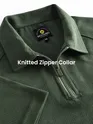 Pale Olive Raglan Sleeve Zipper Polo T-Shirt