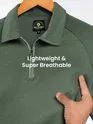 Pale Olive Raglan Sleeve Zipper Polo T-Shirt