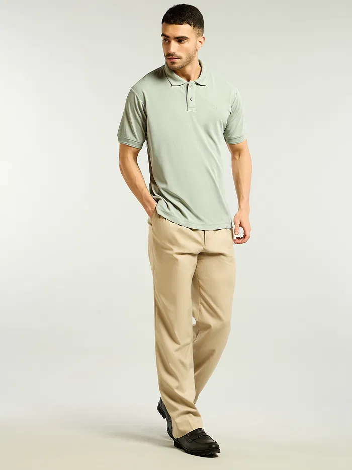 Pista Green Structured Polo T-Shirt