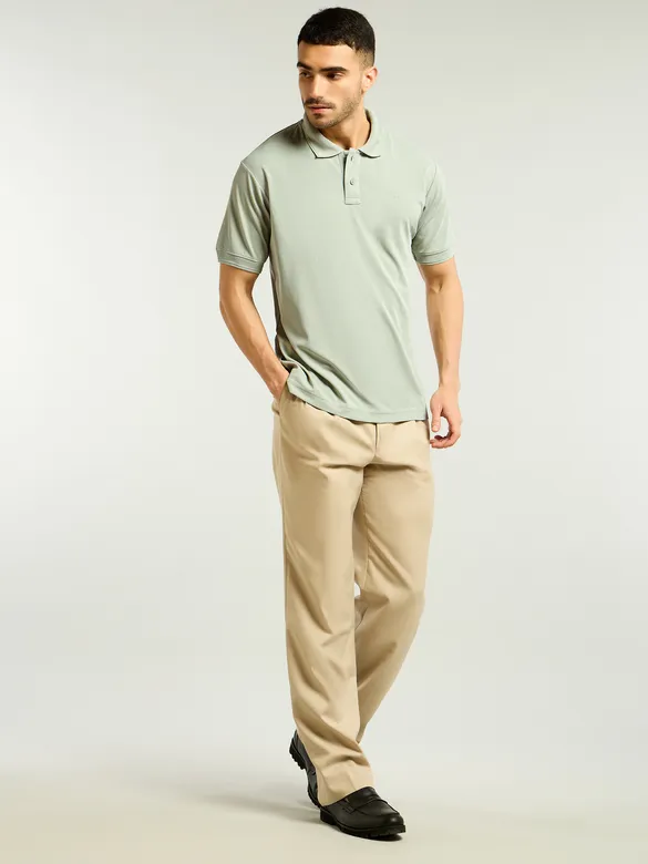 Pista Green Structured Polo T-Shirt