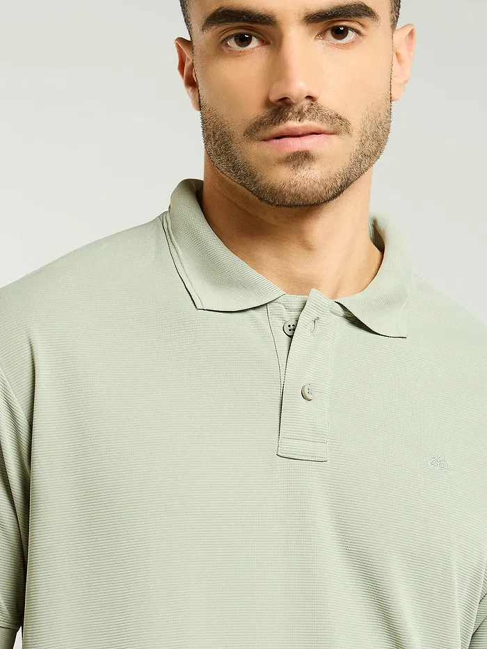 Pista Green Structured Polo T-Shirt