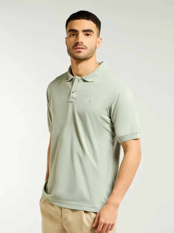 Pista Green Structured Polo T-Shirt