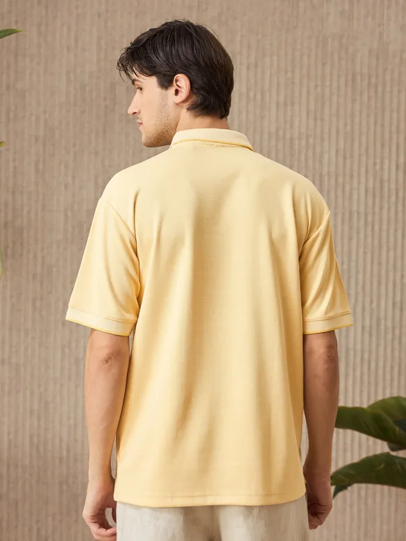 Corn Yellow Melange Polo T-shirt