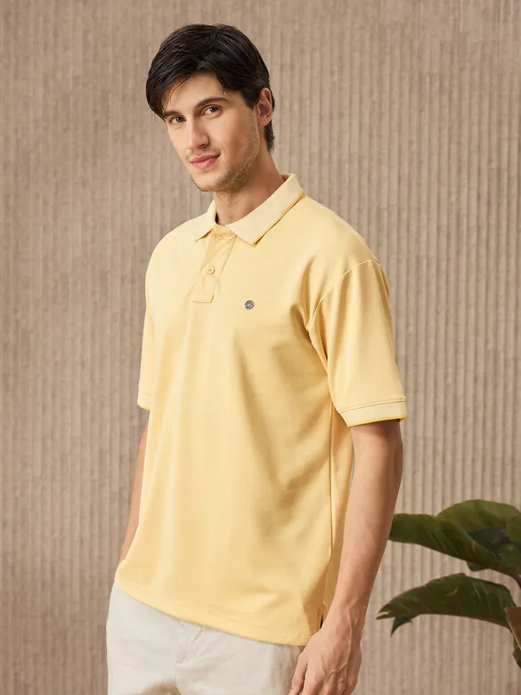 Corn Yellow Melange Polo T-shirt