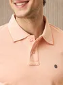 Peach Melange Polo T-shirt