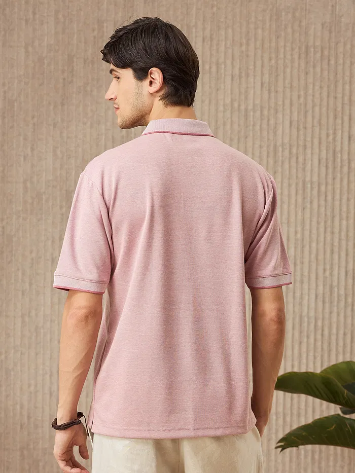 Rose Shadow Melange Polo T-shirt