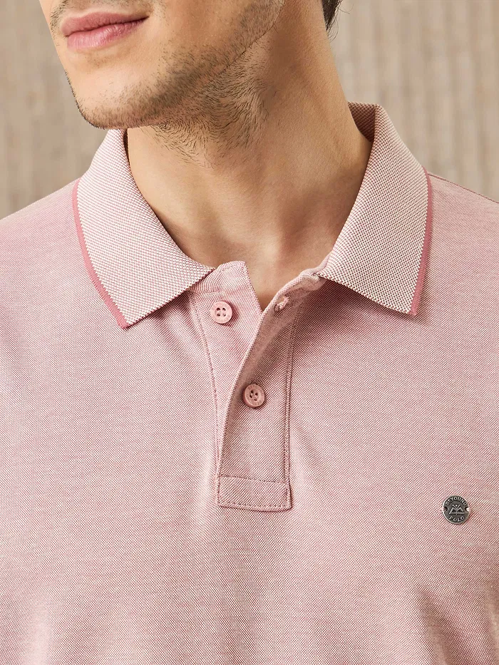 Rose Shadow Melange Polo T-shirt