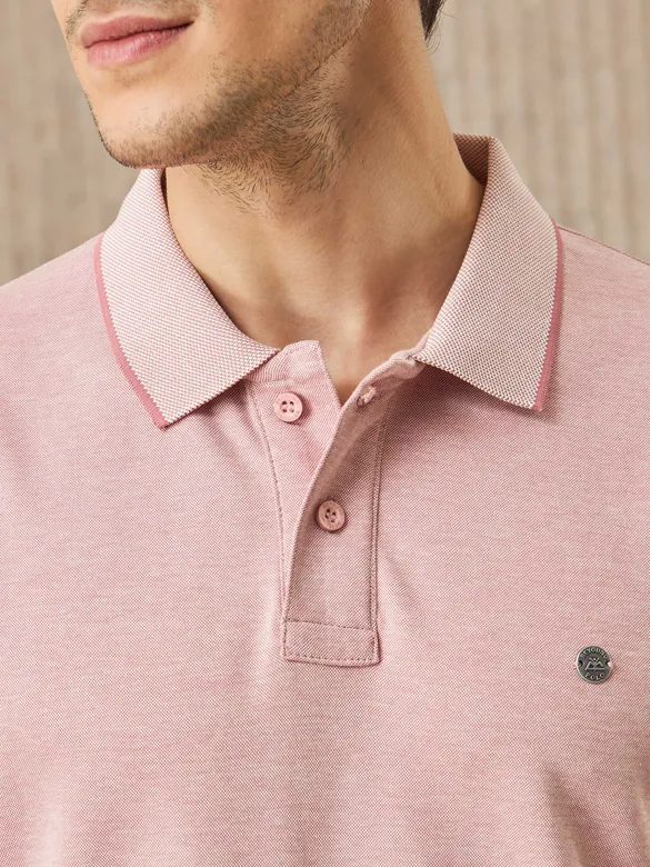 Rose Shadow Melange Polo T-shirt