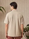 Soft Beige Melange Polo T-shirt