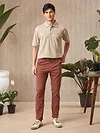 Soft Beige Melange Polo T-shirt