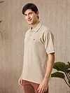Soft Beige Melange Polo T-shirt