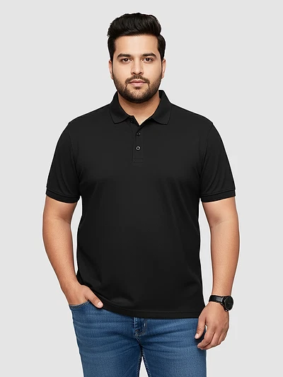 Bold Black Polo T shirt, 