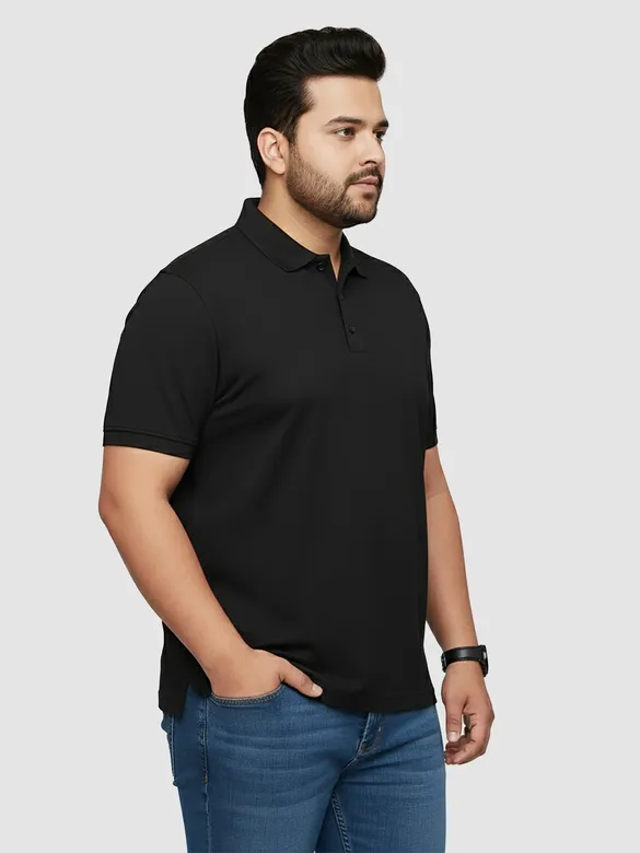 Bold Black Plus Size Polo T-shirt