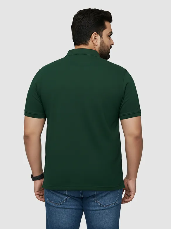 Lush Green Plus Size Polo T-shirt