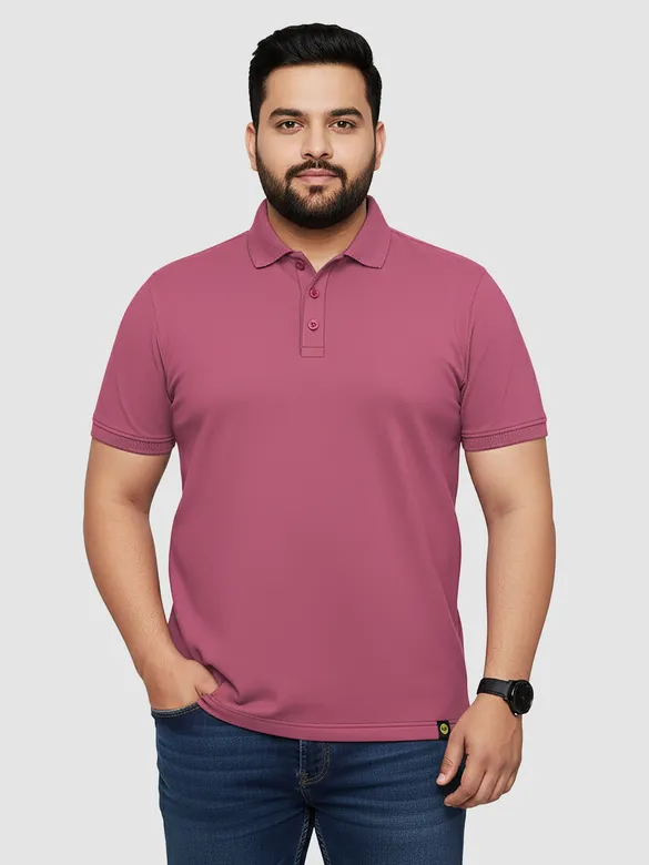 Mauve Plus Size Polo T-shirt