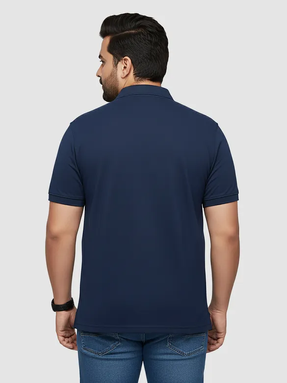 Navy Blue Plus Size Polo T-shirt