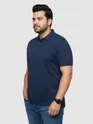 Navy Blue Plus Size Polo T-shirt