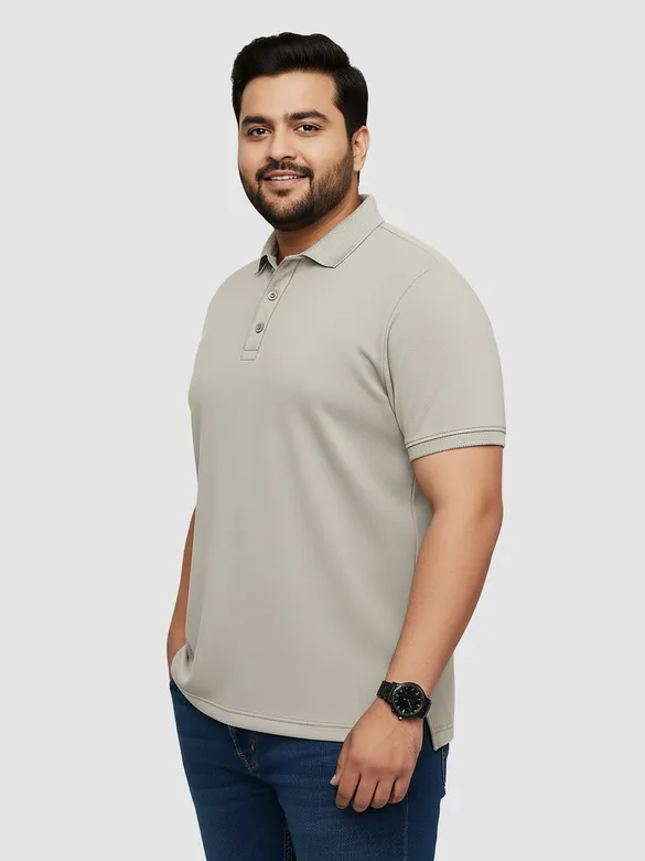 Thunder Grey Plus Size Polo T-shirt