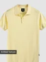 Daffodil Yellow Ribbed Collar Flat Knit Polo T-Shirt