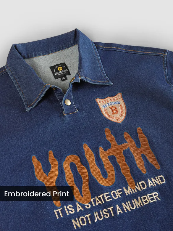 Indigo Youth Embroidered Polo T-shirt