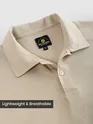 Beige Diamond Jacquard Textured Polo T-Shirt