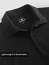 Black Abstract Jacquard Textured Polo T-Shirt