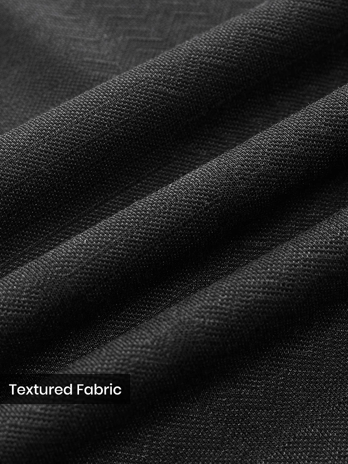 Black Abstract Jacquard Textured Polo T-Shirt