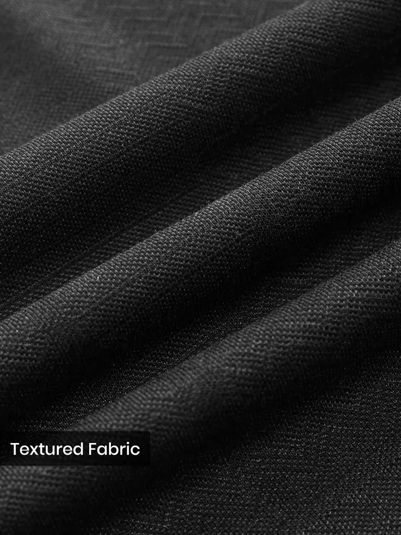 Black Abstract Jacquard Textured Polo T-Shirt