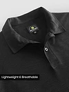 Black Brush Stroke Jacquard Textured Polo T-Shirt