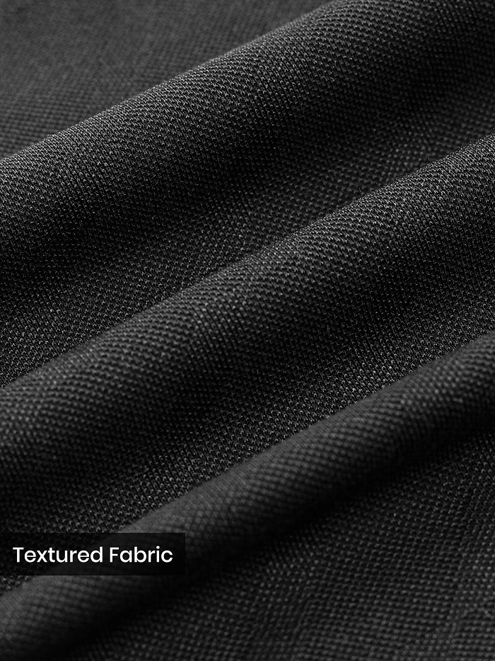 Black Wave Jacquard Textured Polo T-Shirt