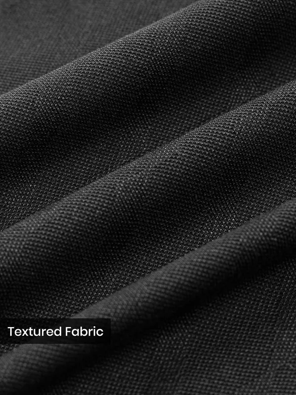 Black Wave Jacquard Textured Polo T-Shirt