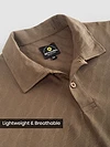 Brown Wave Jacquard Textured Polo T-Shirt